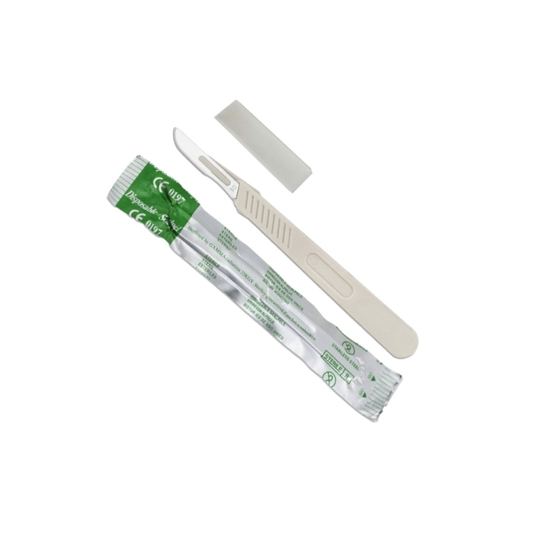 HOJA DE BISTURÍ CON MANGO ESTÉRIL TAMAÑO 15 X 1 UNIDAD