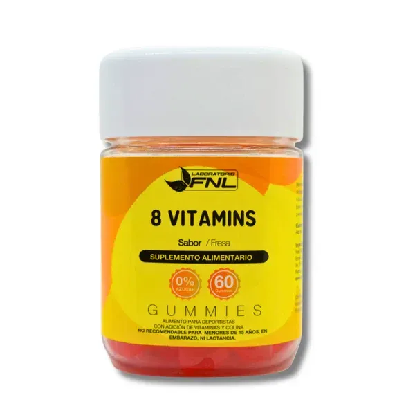 8 VITAMINS X 60 GOMITAS SABOR FRESA