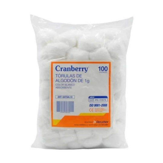 CRANBERRY TORULAS ALGODÓN 1G X100