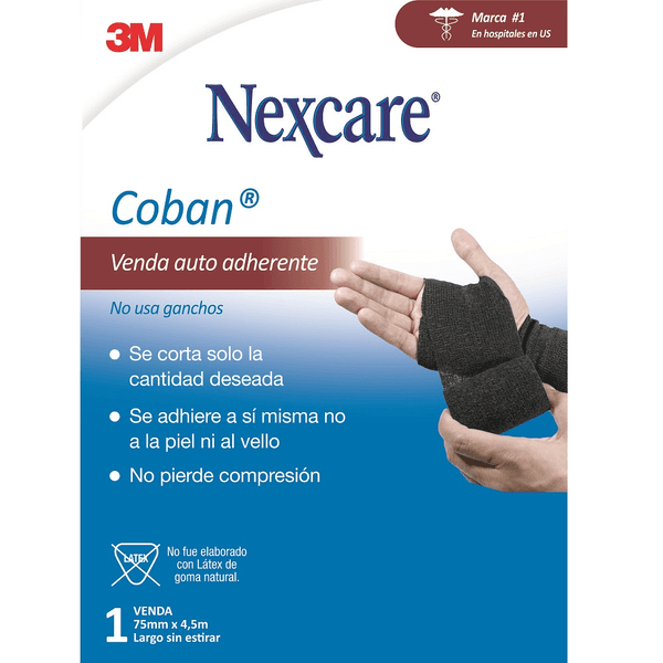 NEXCARE 3M COBAN 7,5 CM X 4,5 METROS VENDA NEGRA