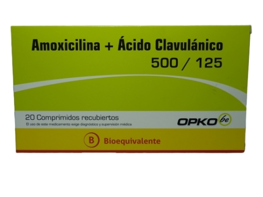 AMOXICILINA ÁCIDO CLAVULÁNICO 500/125MG X20 COMPRIMIDOS