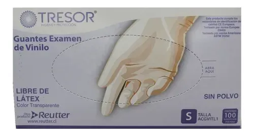 GUANTES VINILO TALLA S X100