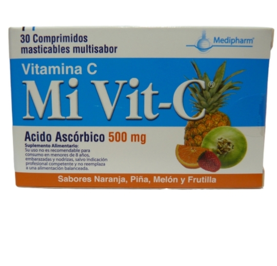MIVIT C SABOR 500 MG  X 30 COMPRIMIDOS MASTICABLES
