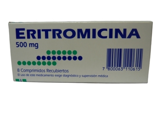 Eritromicina 500 Mg X 8 Comprimidos | eritromicina 8com