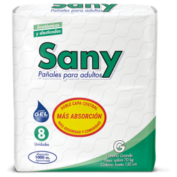 Sany Pañal Adulto Gel Talla G X 8Uni | sany adulto g 8