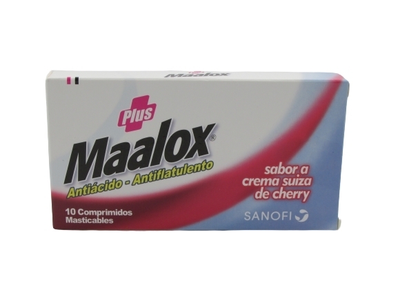 MAALOX PLUS CHERRY X 10 COMPRIMIDOS MASTICABLES