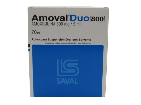 AMOVAL DUO 800 MG / 5 ML SUSPENSION ORAL X70