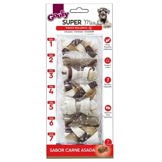 Hueso Goofy Super Mix 90Gr X 7 Unidades | hueso goofy 7unid