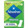 Nosotras Protector Diario Tela Largo X 40 Unidades | nosotras diario 40un