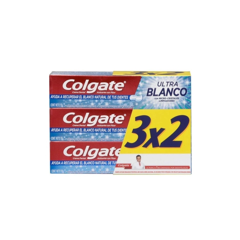 COLGATE ULTRA BLANCO PAS.X90G 3X2