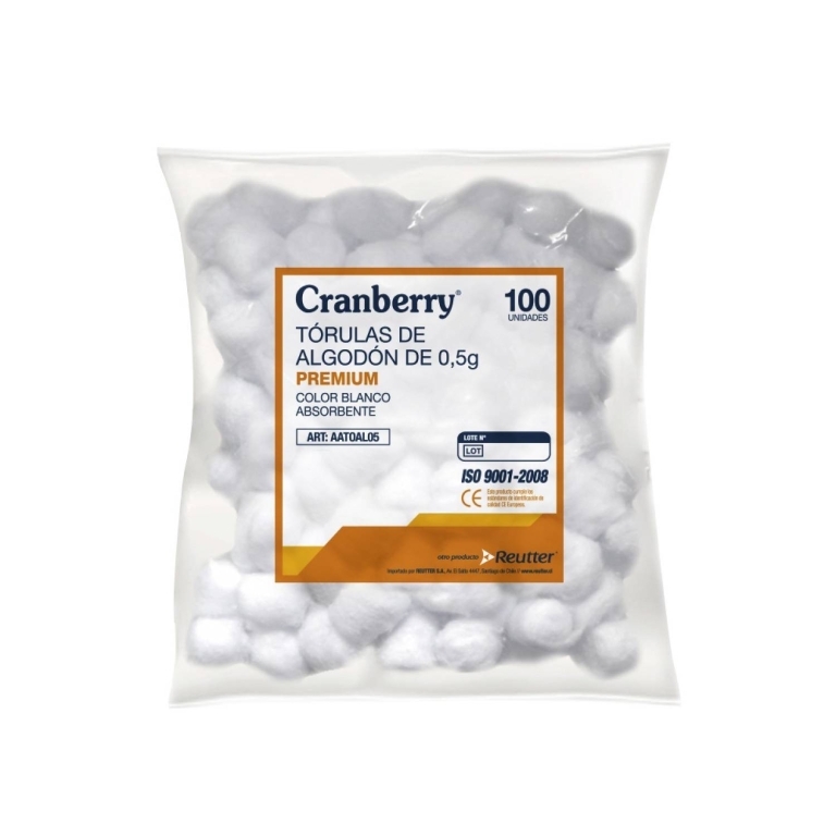 Cranberry Torulas De Algodon 0.5 G X100U | cranberry torulas 0.5g