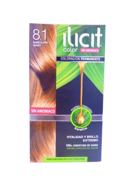 Ilicit 8.1 Sin Amoniaco Rubio Claro Ceniza | ilicit 8.1 ceniza