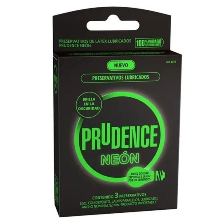 CONDONES / PRESERVATIVOS PRUDENCE NEON X 3 UNIDADES