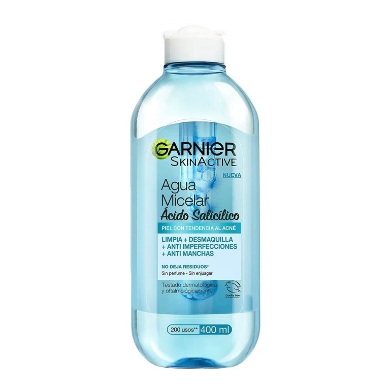 GARNIER AGUA MICELAR ACIDO SALICÍLICO (PIEL ACNÉ) X 400 ML