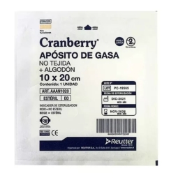 CRANBERRY APOSITO GASA ALGODON 10X20 CM