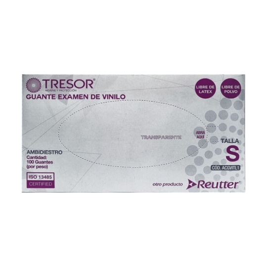GUANTES DE VINILO AMBIDIESTRO TALLA S X 100 UNIDADES