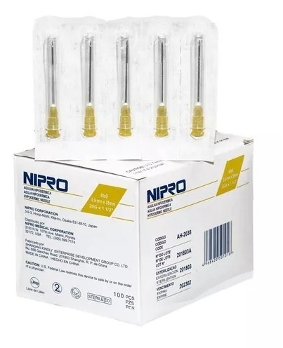 Aguja Hipodermica N20G X 1 1/2 X 1 Uni | aguja hipodermica 1 uni