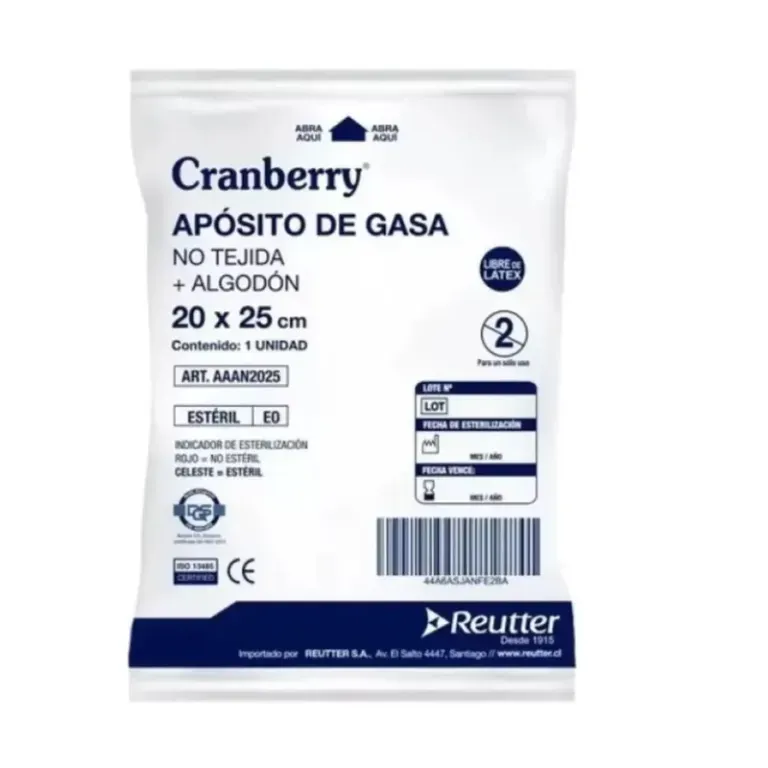 CRANBERRY APOSITO GASA ALGODON  20X25 CM