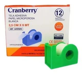 TELA ADHESIVA PAPEL MICROPOROSA BLANCA 2.5CM X 9MT X 12U