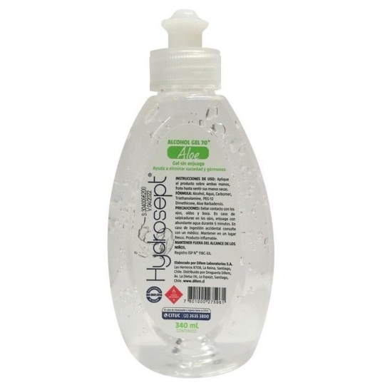 HYDROSEPT ALCOHOL GEL 70 C/ALOE X 340 ML