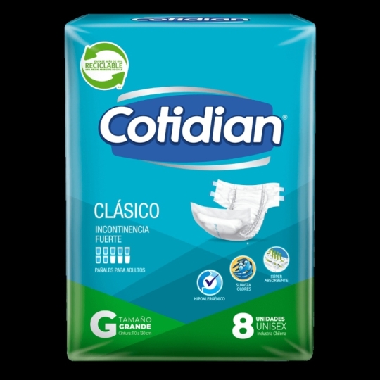 Pañales Para Adulto Cotidian Clasico Talla G X 8Uni | pañales cotidian 8uni