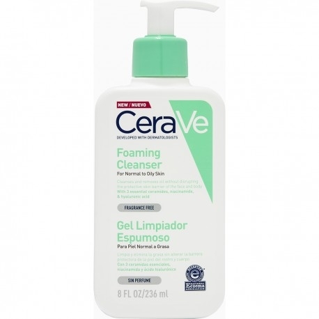 Cerave Gel Limpiador Espum. Piel Normal A Grasa S/Per 236Ml | cerave gel espuma piel normal