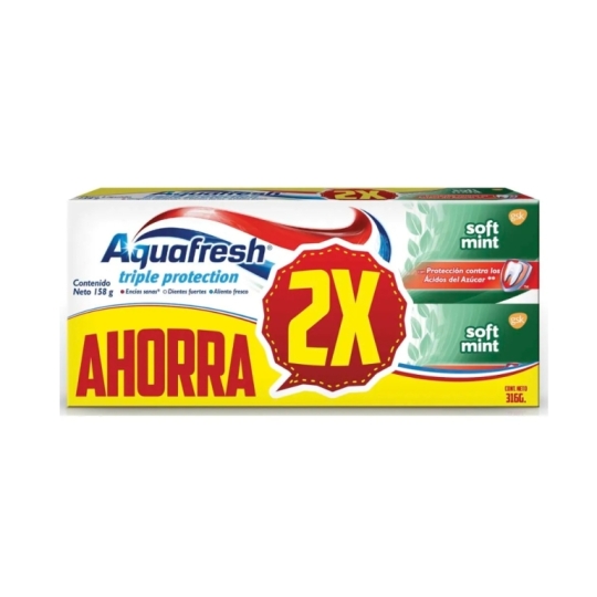 Aquafresh Pack Triple Protec. Menta Pas.X2 158G | aquafresh triple 158g