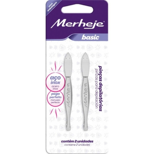 PINZAS DE CEJAS MERHEJE BASIC  X2