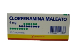 CLORFENAMINA 4 MG  X 20 COMPRIMIDOS