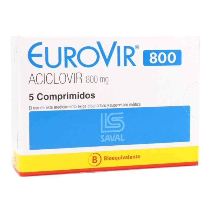Eurovir Comprimidos 800Mg X 5 Comprimidos | eurovir 5com