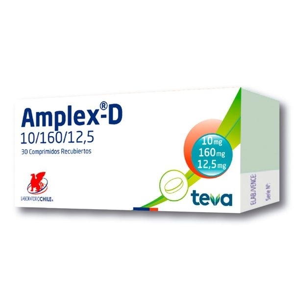 AMPLEX-D 10/160/12,5 MG X 30 COM