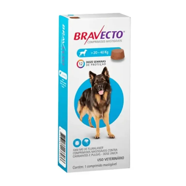 BRAVECTO PALAT PERRO 20-40 KG X 1 COMPRIMIDO