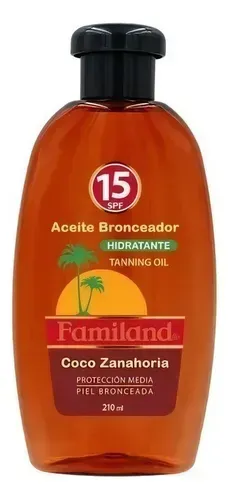 FAMILAND ACEITE BRONCEADOR COCO-ZANAHORIA SPF15 X 210ML