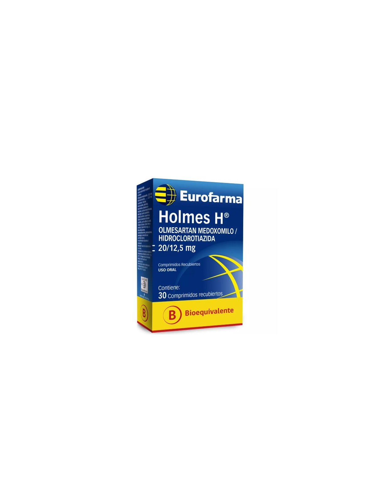 HOLMES H (OLMESARTAN 20MG/ HIDROCLORO. 12.5MG) X 30 COM REC