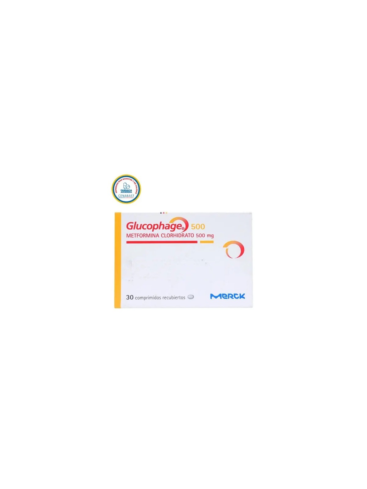 CENABAST GLUCOPHAGE 500 MG X 30 COMPRIMIDOS RECUBIERTOS