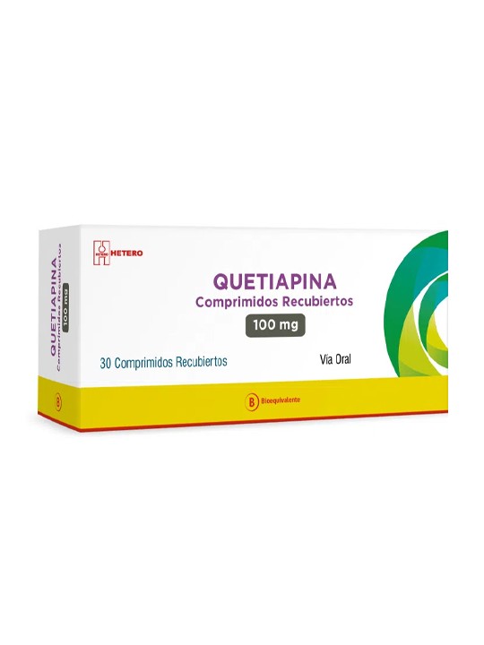 QUETIAPINA 100 MG X 30 COMPRIMIDOS RECUBIERTOS
