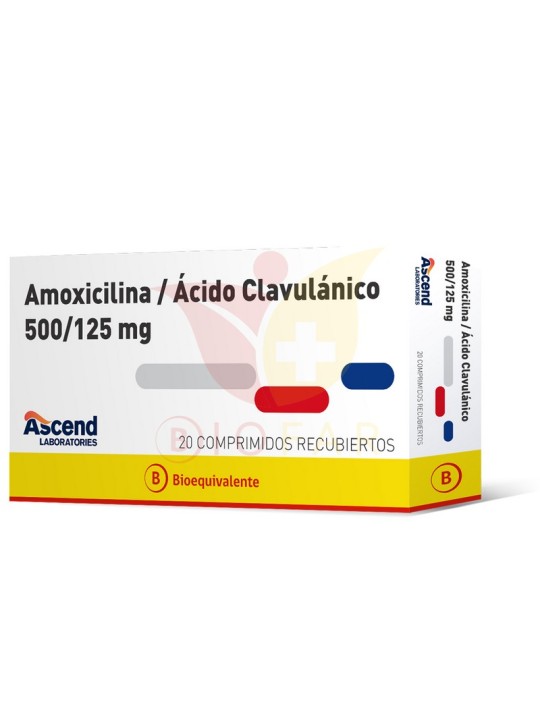 AMOXICILINA/CLAVUL 500/125 X 20 ASCEND